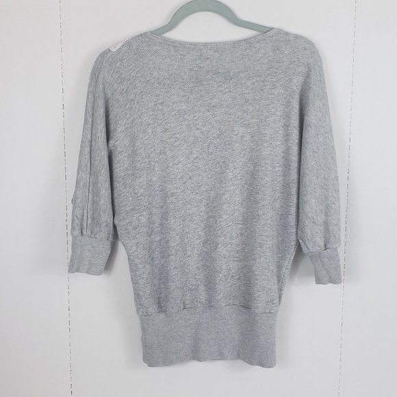 UO Kimchi Blue Lace trim Sweatshirt Small V Neck - Picture 2 of 7